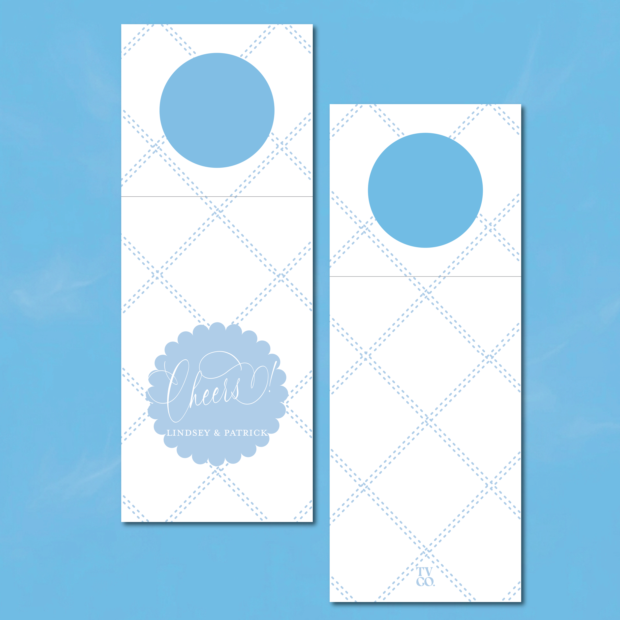The Blue Lattice Wine Tag | Personalized