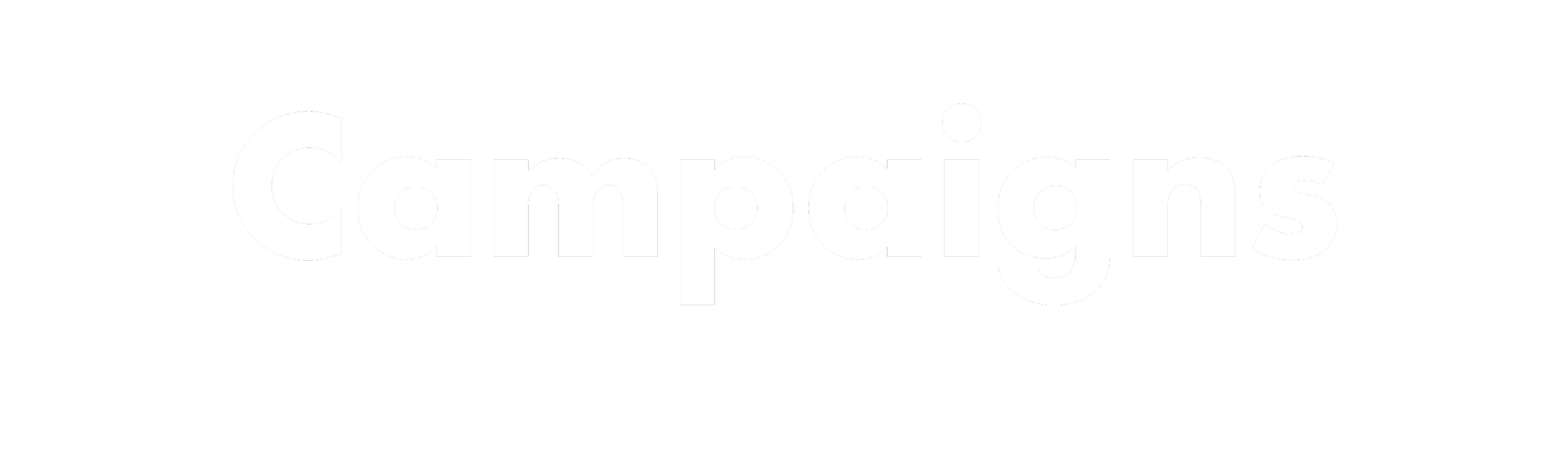 White text on black background that reads 'Campaigns'.