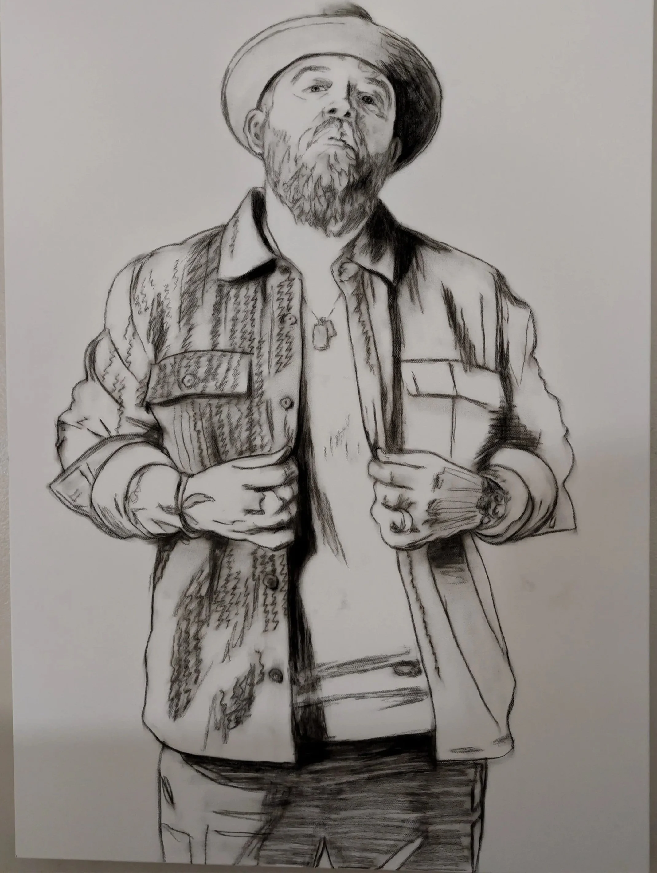 Commission Piece - Tyler Braden - Charcoal on Canvas