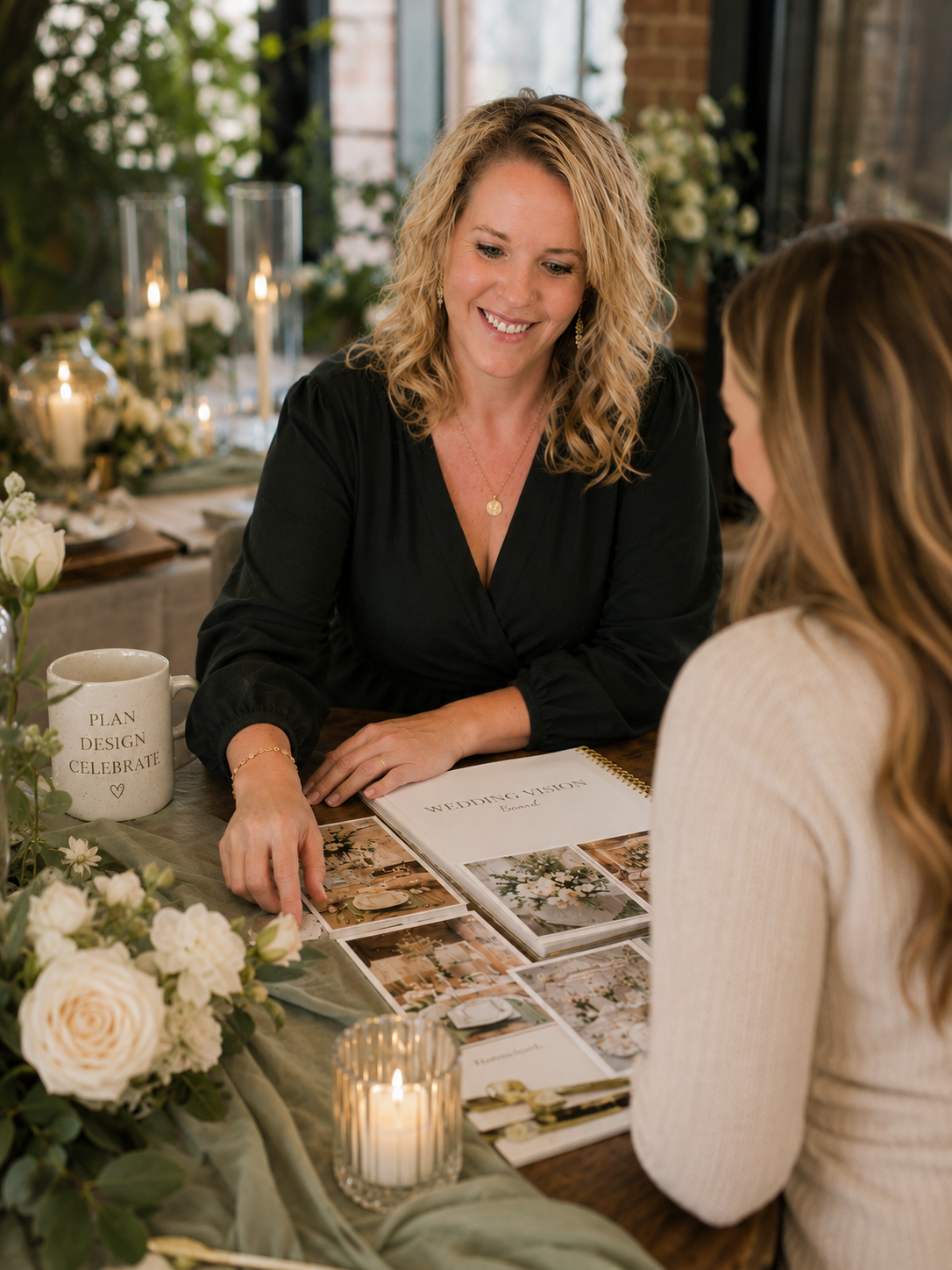 Ivory & Vine wedding planner guiding a bride through her wedding vision