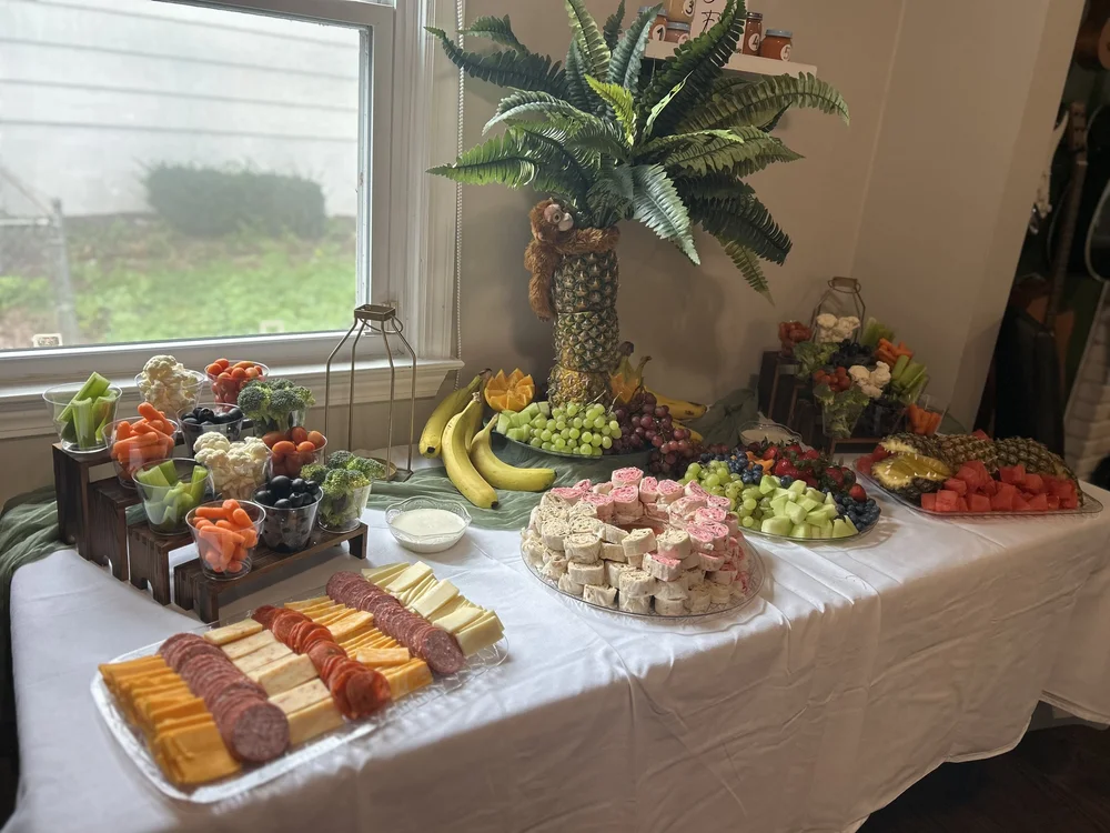 Baby shower food display