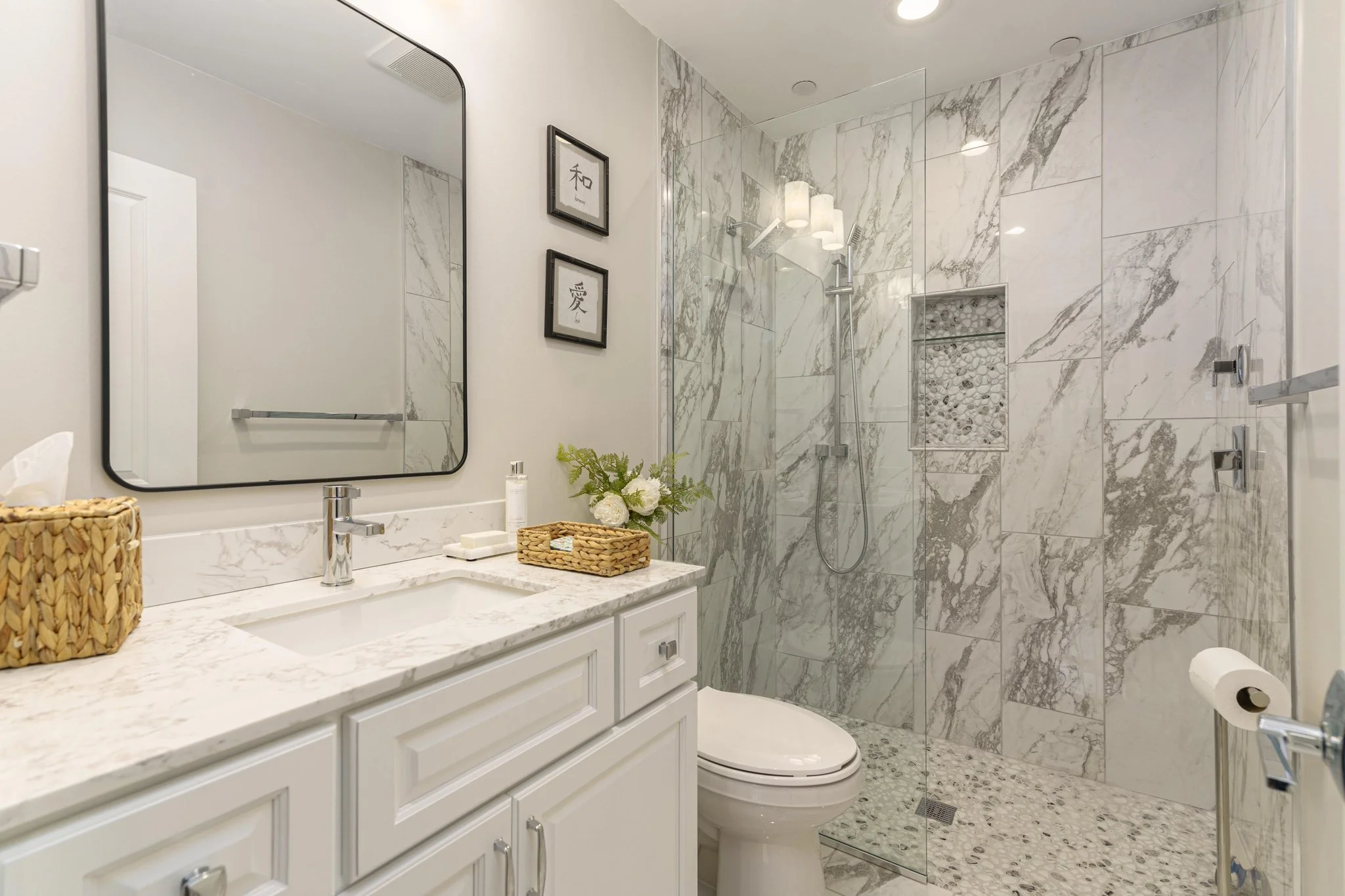 Modern bathroom renovation with clean and functional design
