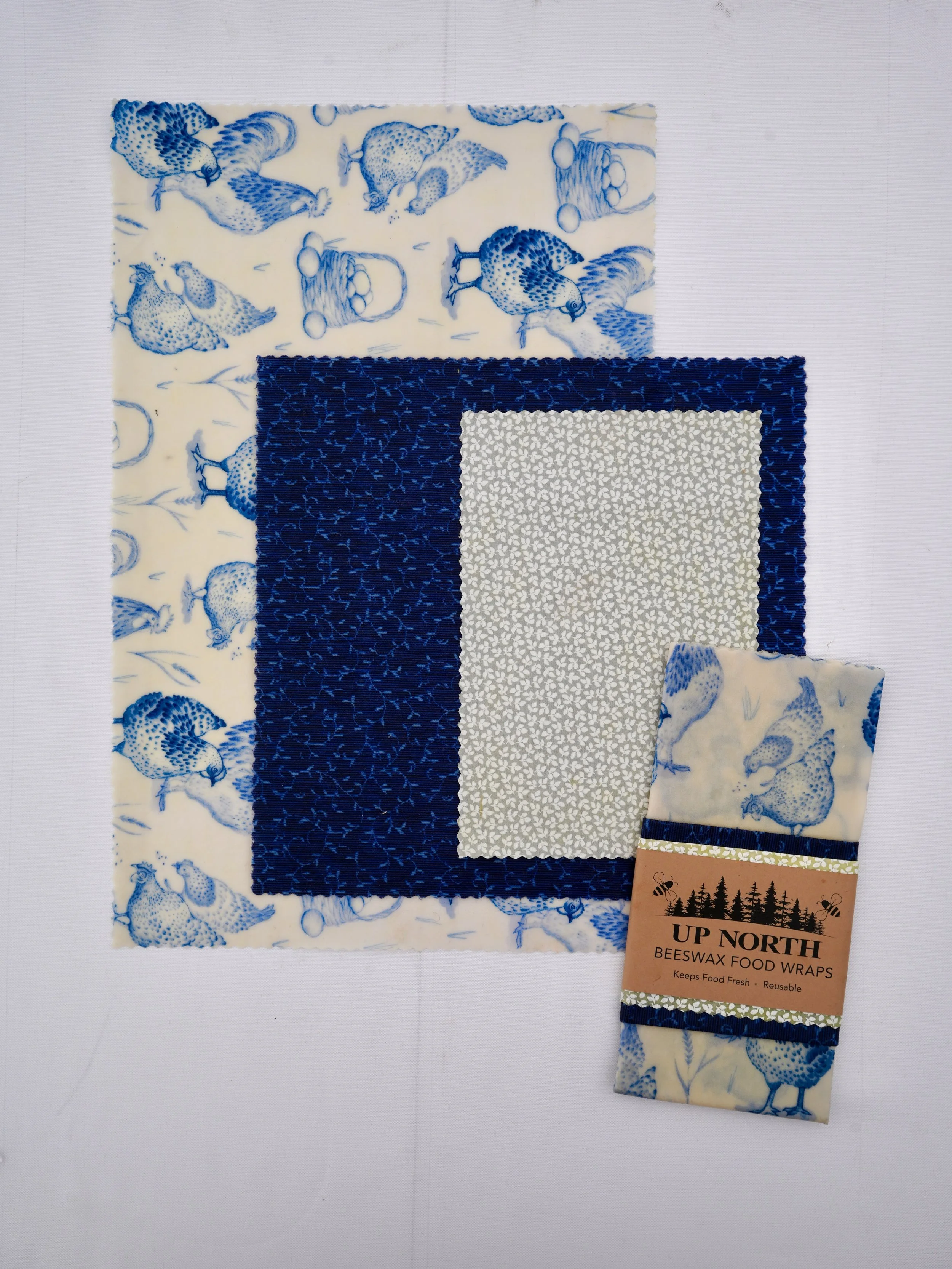 S/M/L 3-Pack Blue Country Chicken