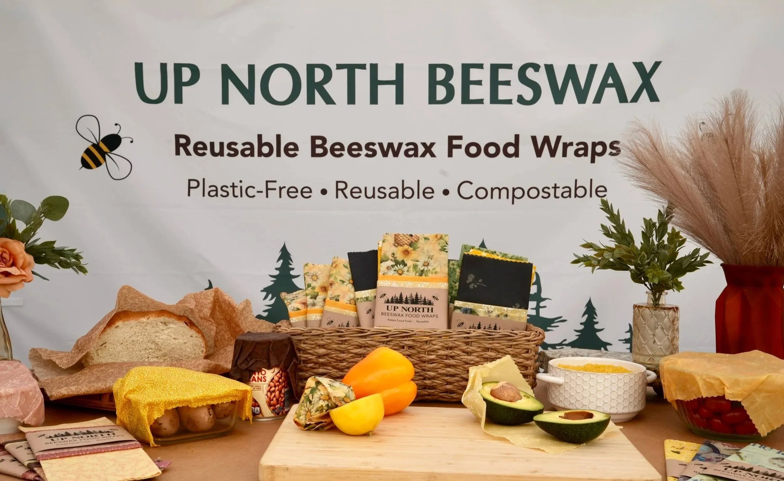 plastic-free, reusable, compostable, beewax food wraps, eco-friendly