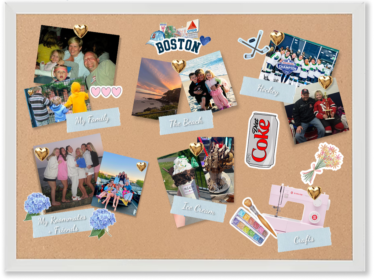pin board with all the things I love