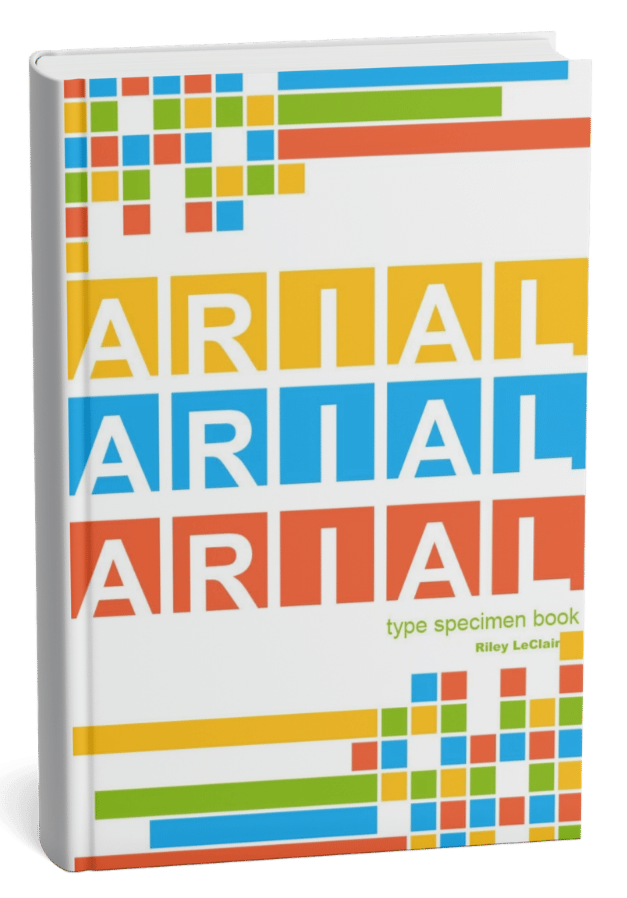 arial typography book mock up