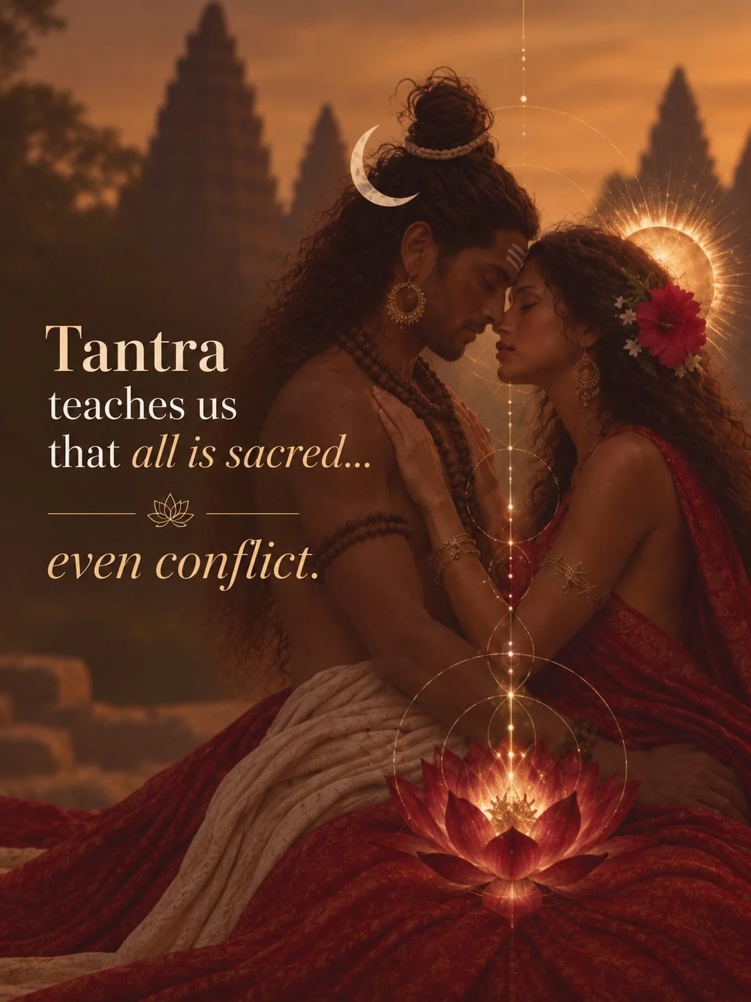 Tantra teaches us that all is sacred&hellip; even conflict.🌹

It can be easy to experience the sacred in meditation. In ceremony. In lovemaking. In those moments when we feel deeply connected to ourselves and another.

But what about when your partn