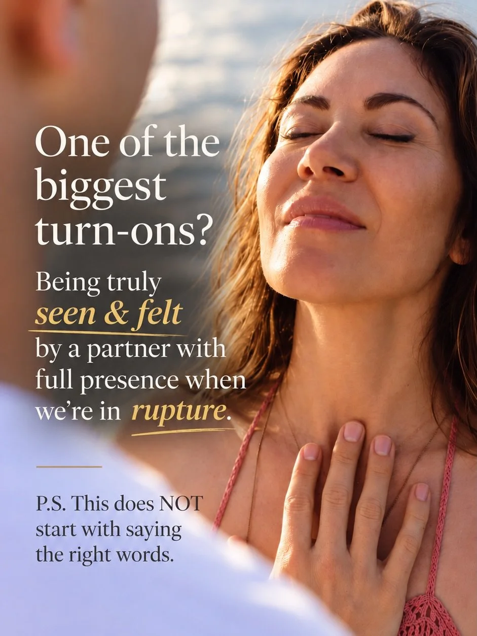 When triggered, the &ldquo;right&rdquo; words are rarely enough.

We can feel whether those words are empty&hellip; or whether our partner sees and feels us! 

That kind of understanding begins with the body.

With the capacity to stay present, remai