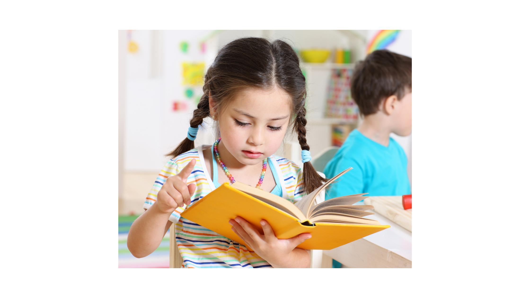 A preschool child participating in a reading camp in St. Louis, Missouri