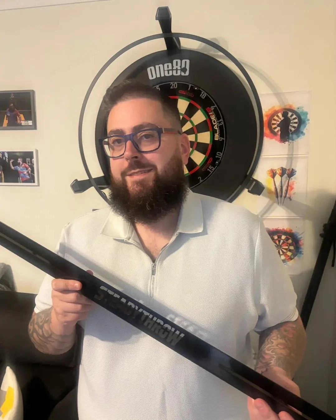 Darryl Pilgrim now using a SteadyThrow Raised Oche in their practice set up! 