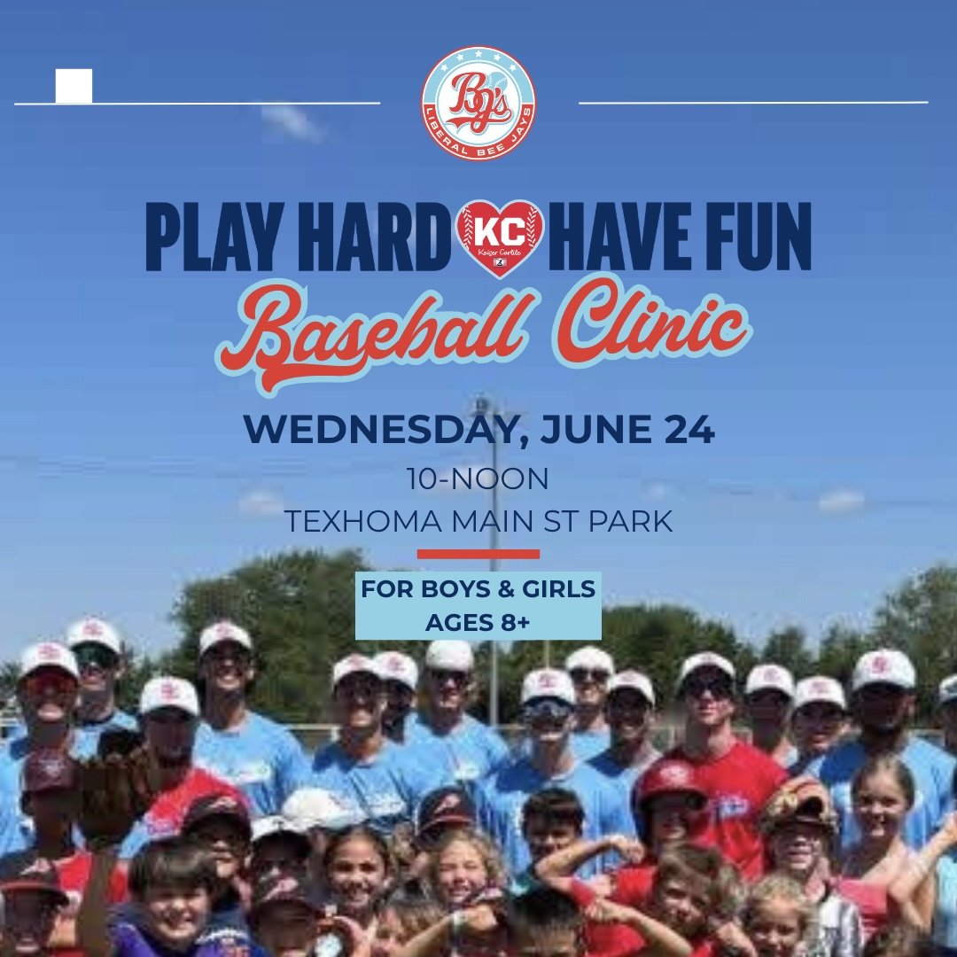 Texhoma - Liberal Bee Jays Play Hard Have Fun Baseball Clinic
