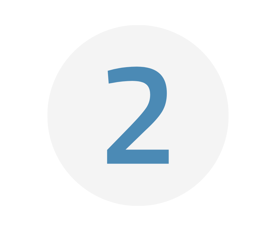 Number 2 inside a white circle on a transparent background.