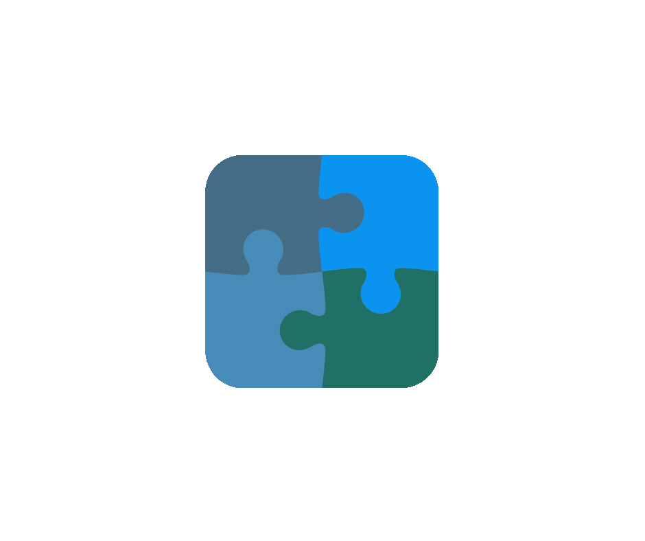 Four interlocking puzzle pieces representing the connected elements of an integrated wound care program.