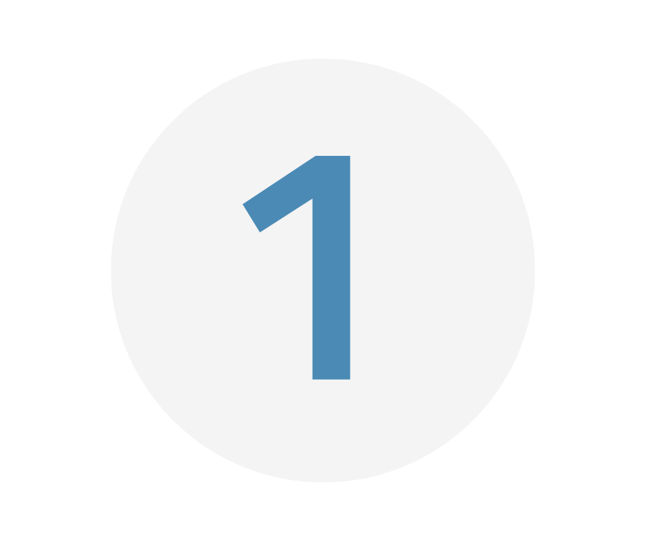 Number one inside a white circle with a transparent checkered background.