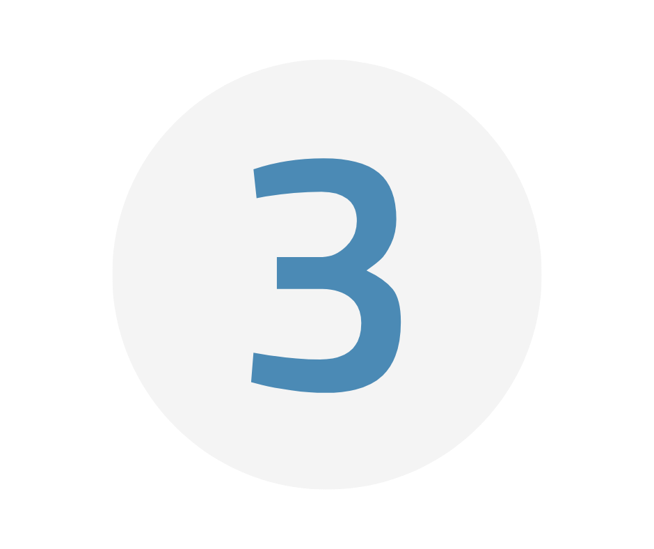 Number three inside a white circle, on a black background.