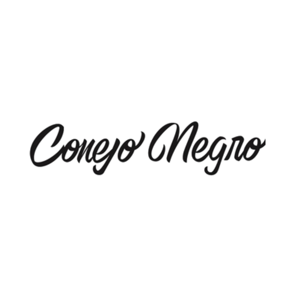 The logo features a cursive typeface that says 'Conejo Negro'.