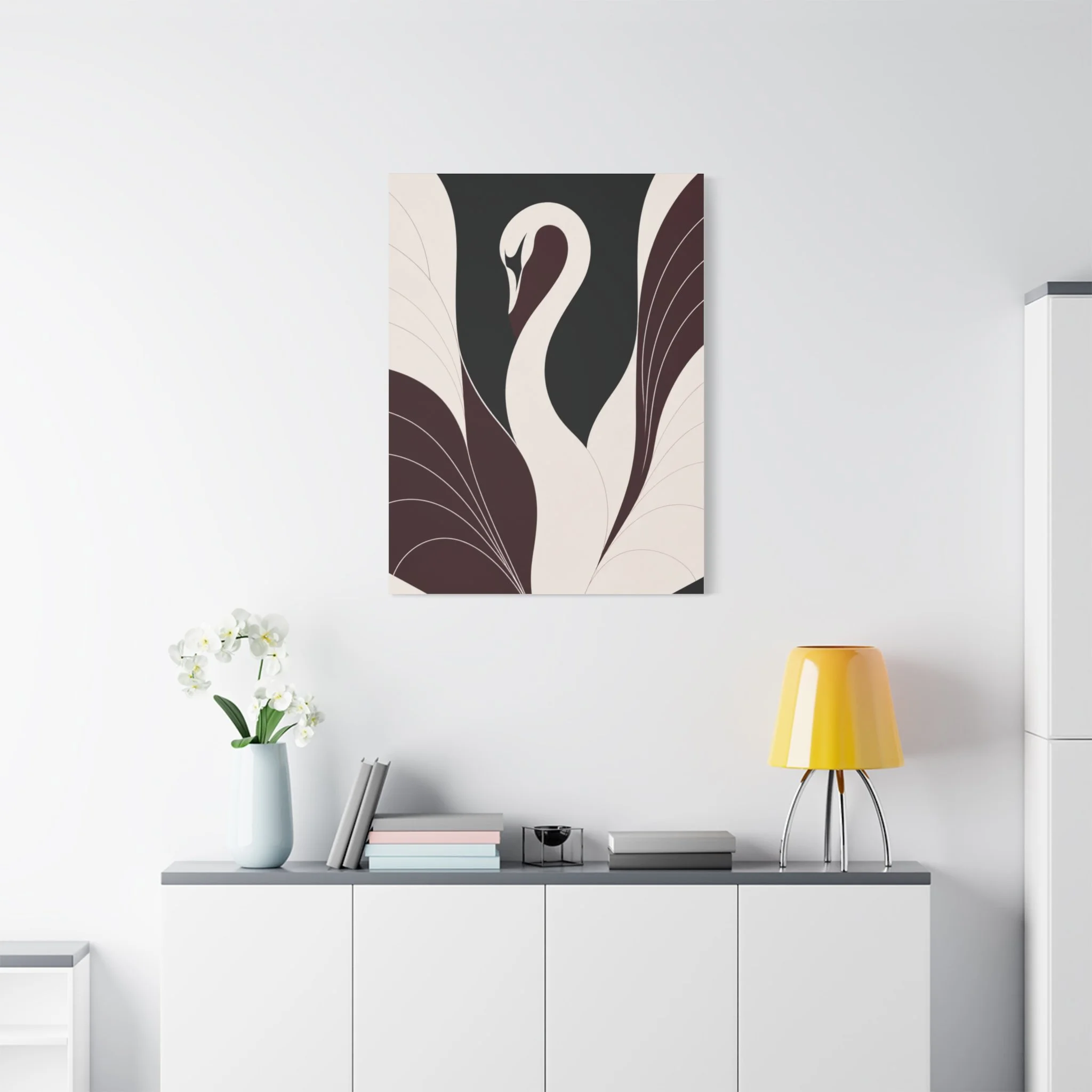 Cygnus canvas print frame wood grain