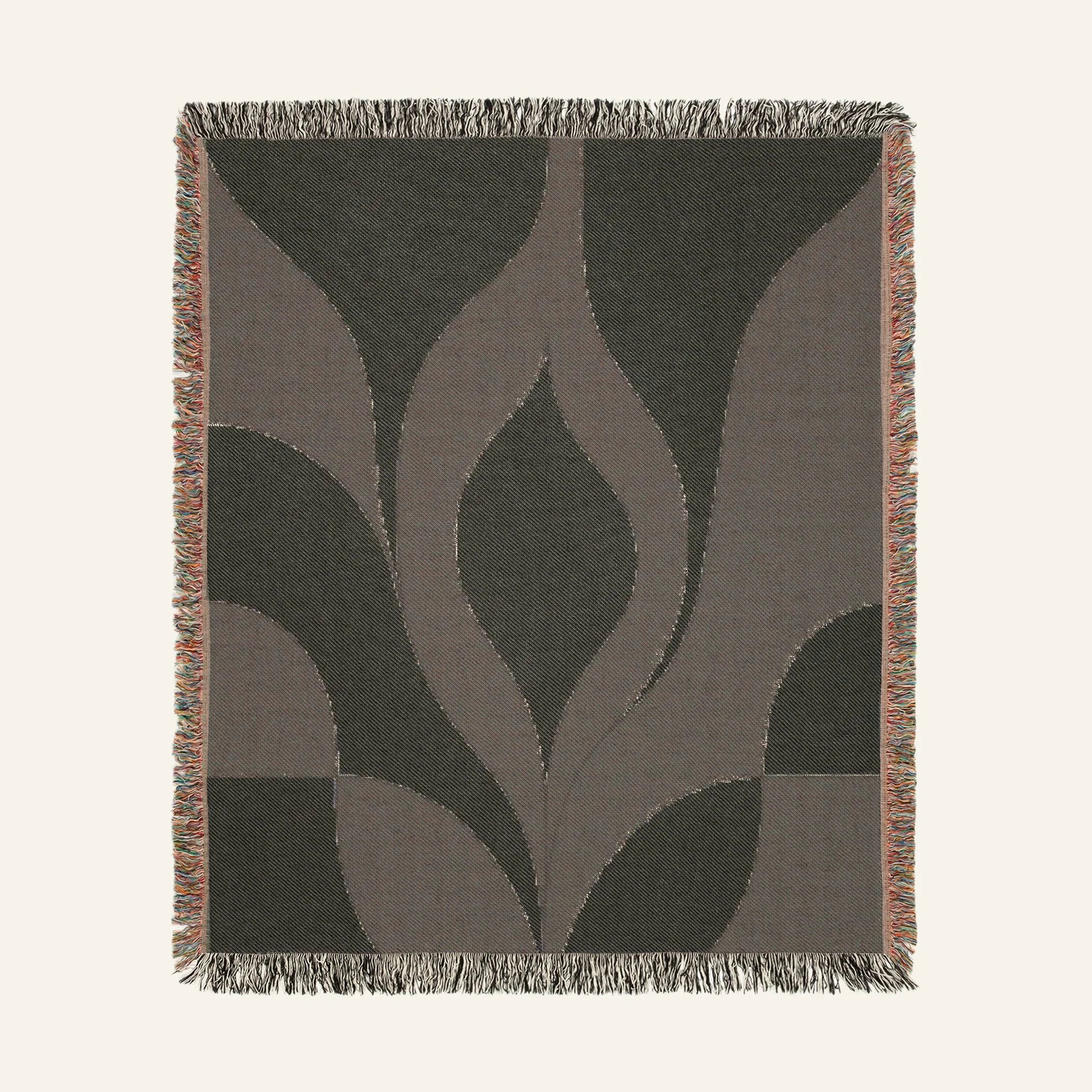 Textured detail of woven threads on Serein Japandi oxblood blanket