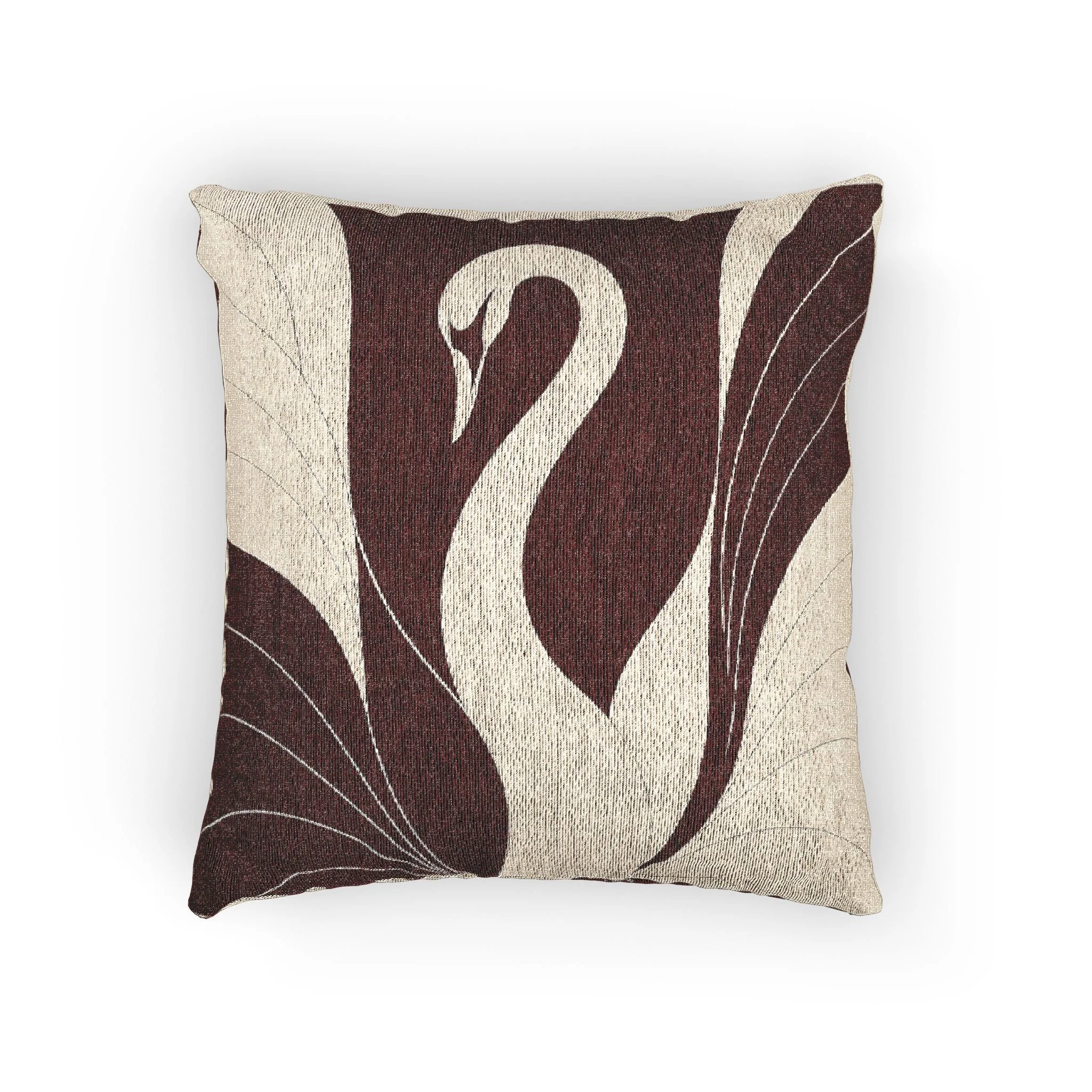 Sable Burgundy Woven Pillow — Starry Constellation Accent Cushion