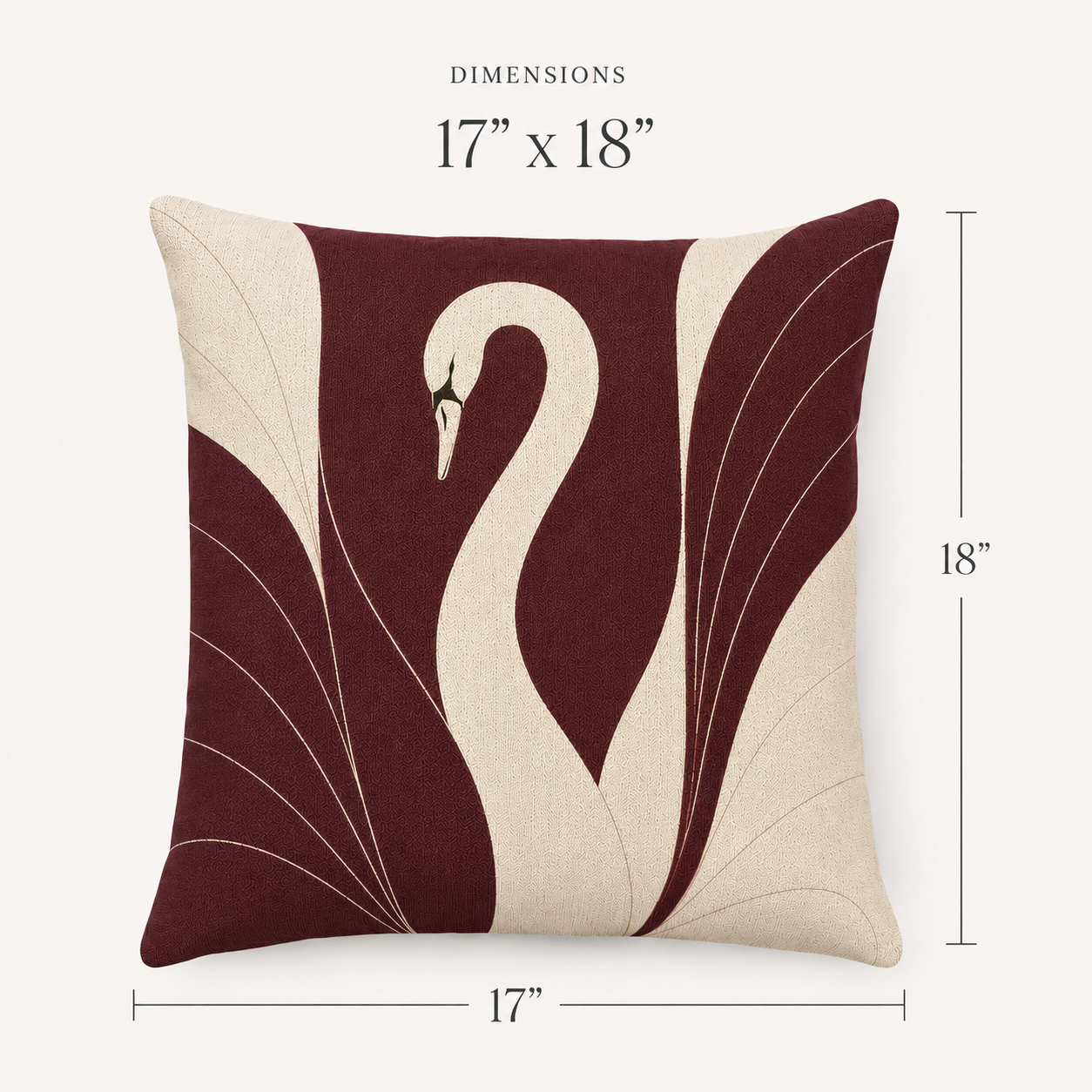 Close-up of Burgundy Cygnus woven pillow fabric and starry constellation detail