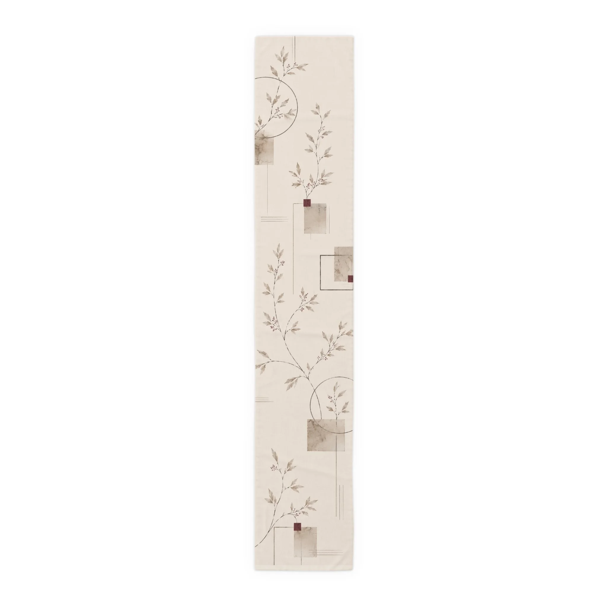 Table runner styled for candlelit dinner setting
