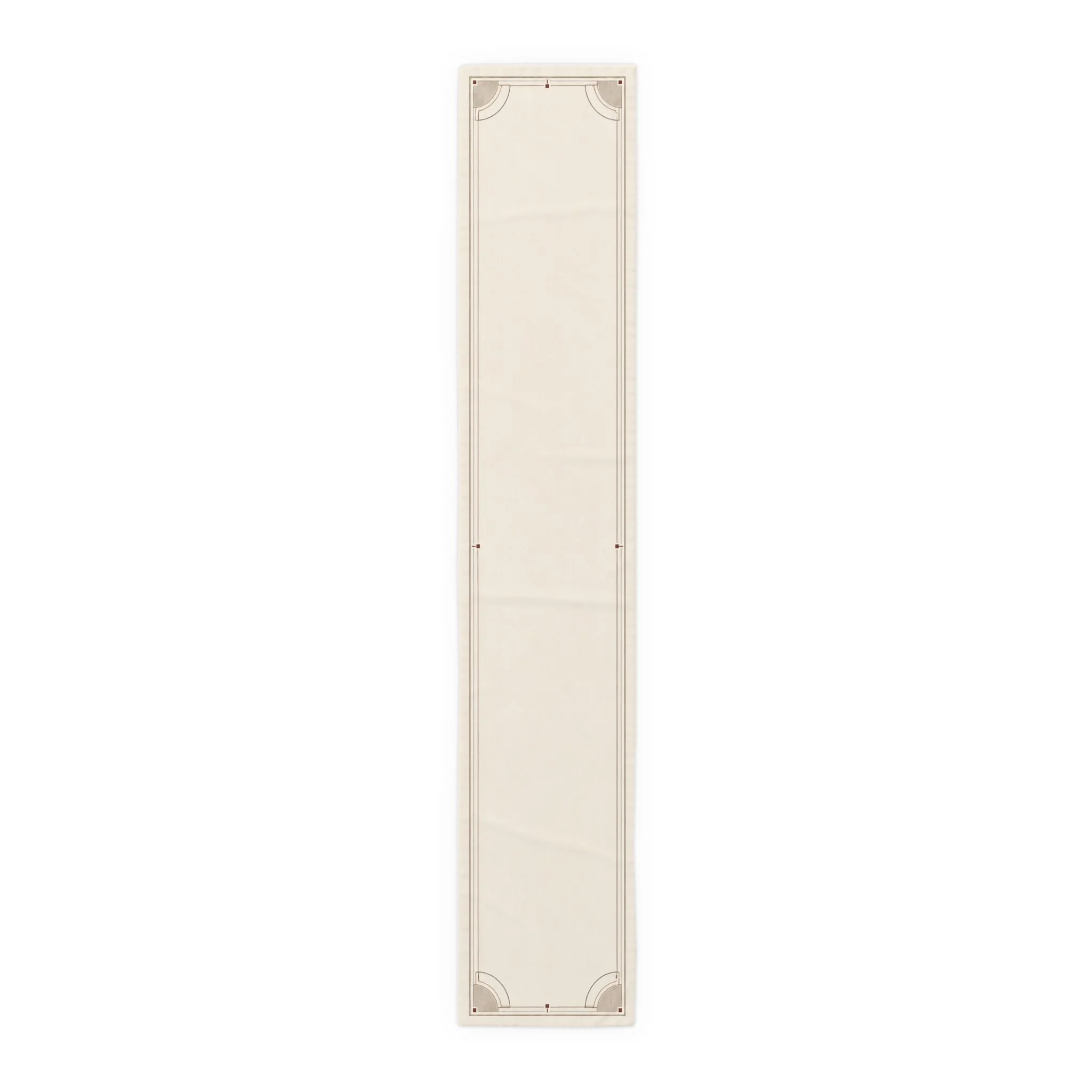 Ivory table runner on marble surface with subtle texture