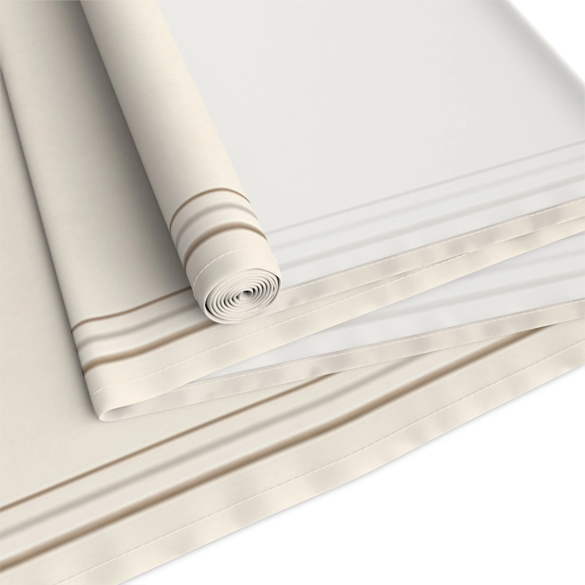 Close-up of hemmed edge stitching on Ember Frame Cloth Table Runner