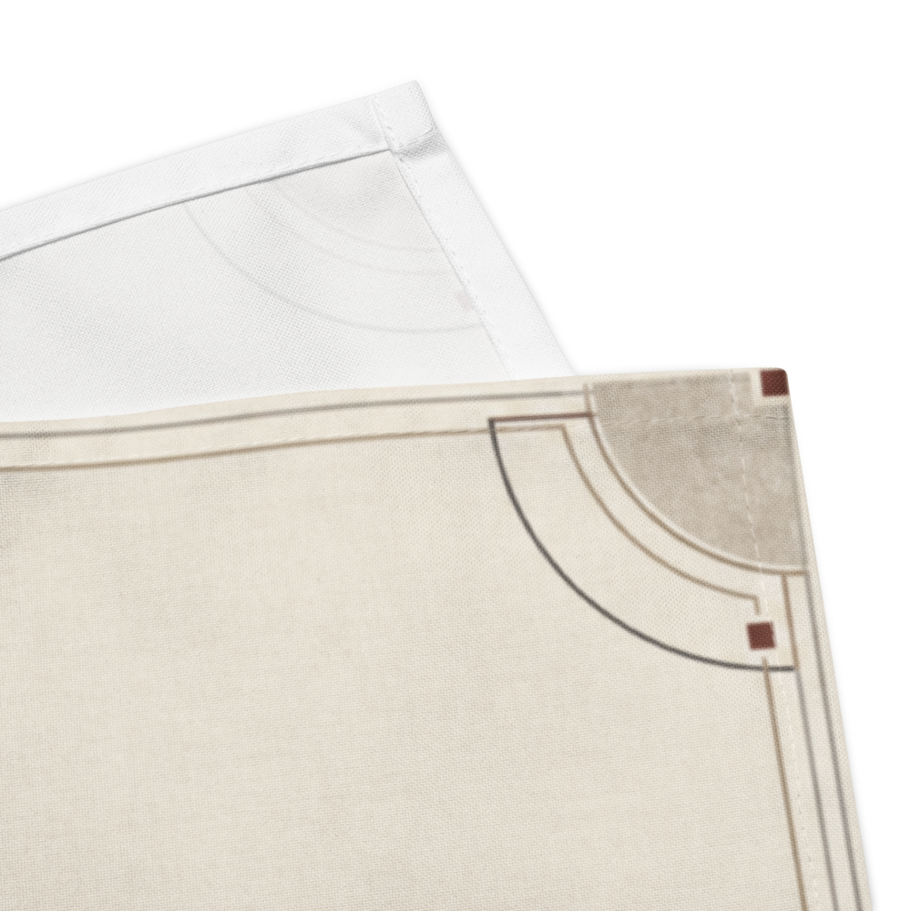 Ember Frame cloth napkin styled with tableware and woven textures