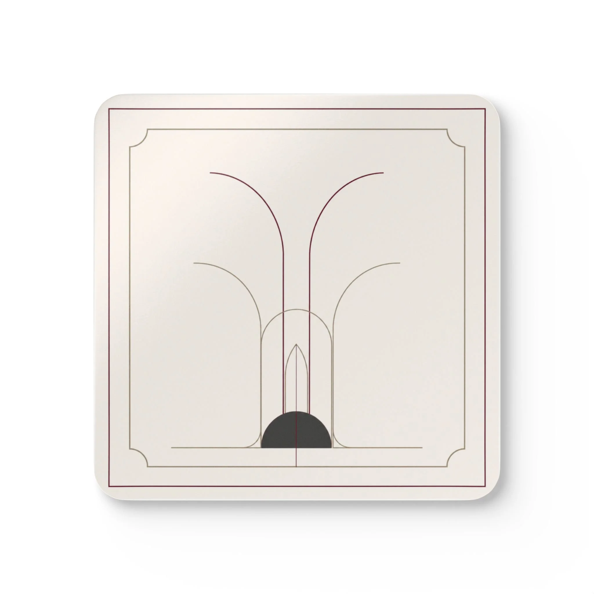 Ember Arch Coaster Set showing four square coasters with architectural arch design