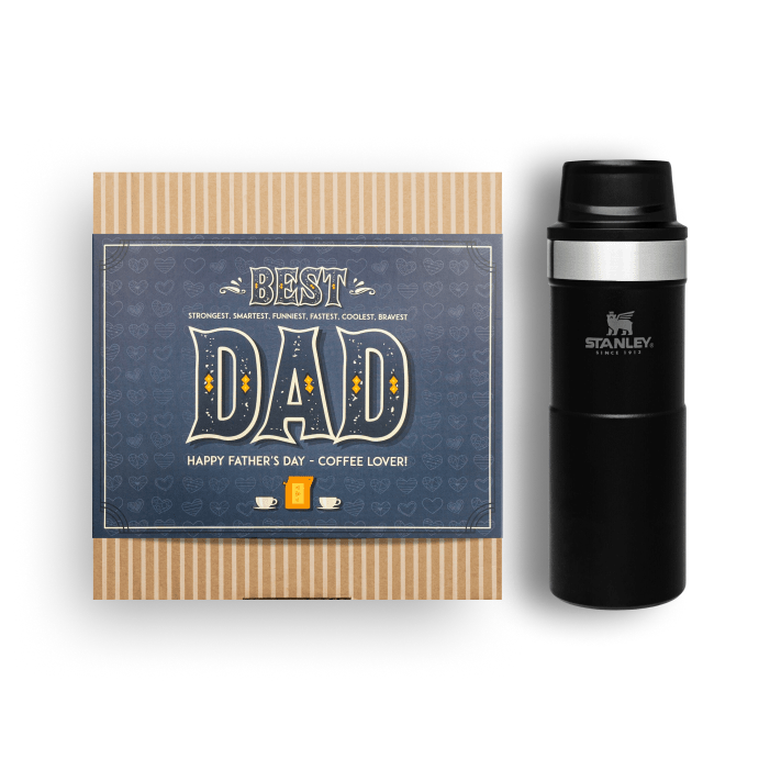 Father's Day gift bundle with Stanley travel cup and coffee brewers