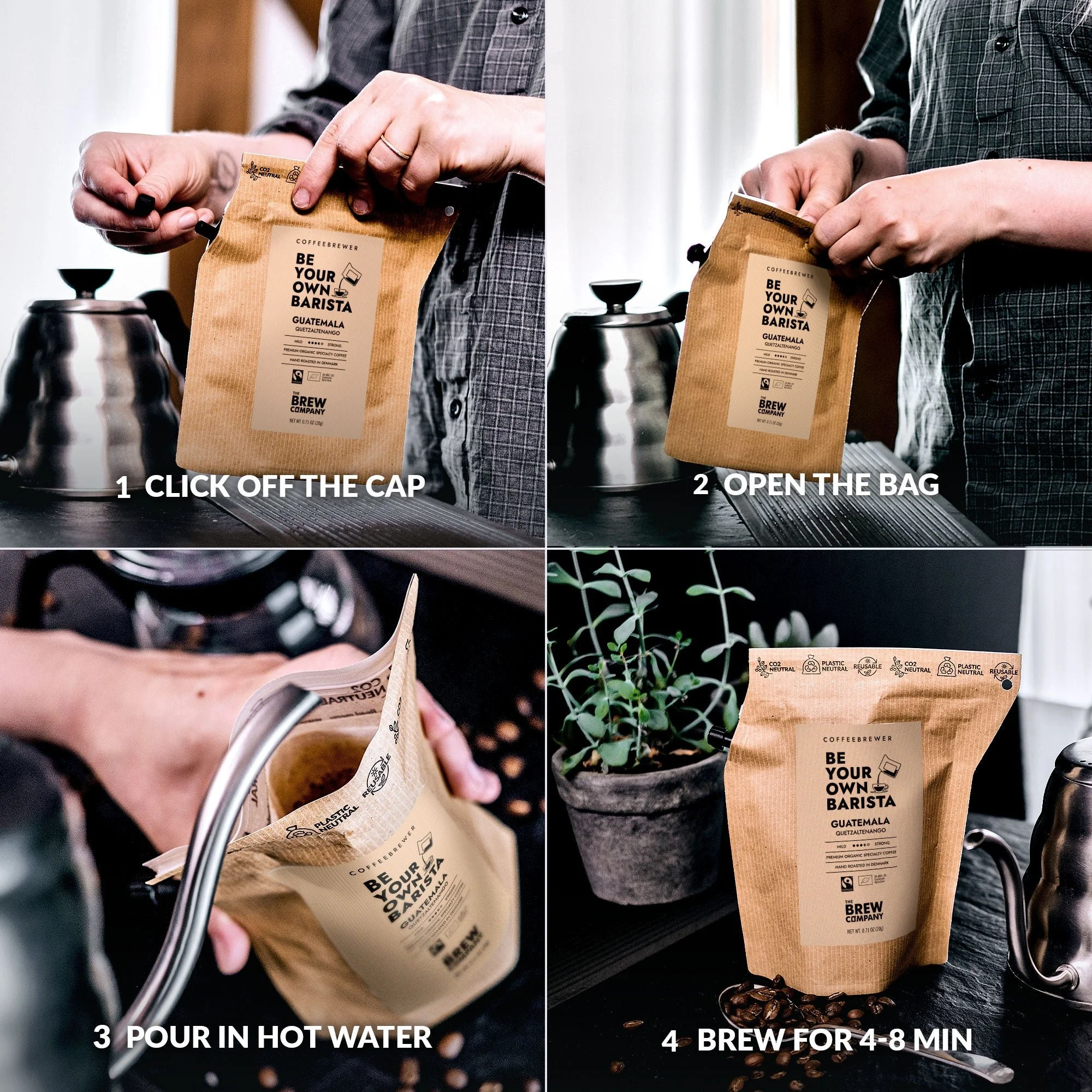Instructions for using the Coffeebrewers in the gift bundle