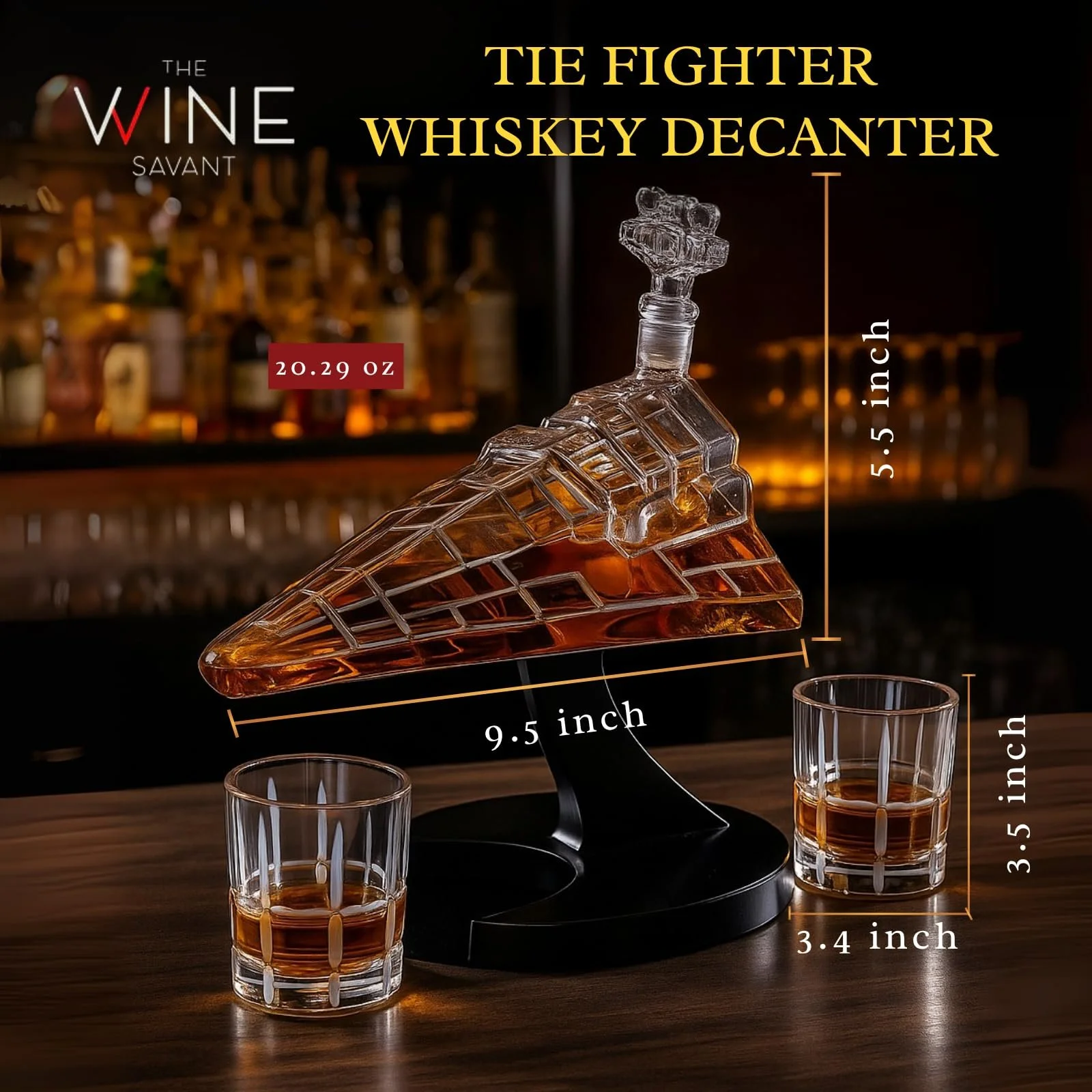 Close-up detail of Galactic Command Cruiser Decanter Set glass design