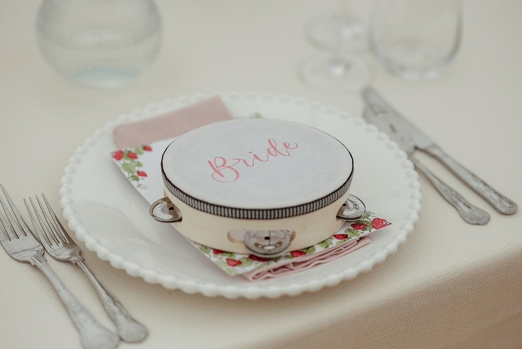 How beautiful are these photos from Katie and Ben&rsquo;s wedding? 💍

So lovely to see these tambourines in action! Such a fun and unique place name idea and gift for your guests 🎶💕

📸 @chris_bottrell_photography 

#wedding #norfolkweddings #wedd