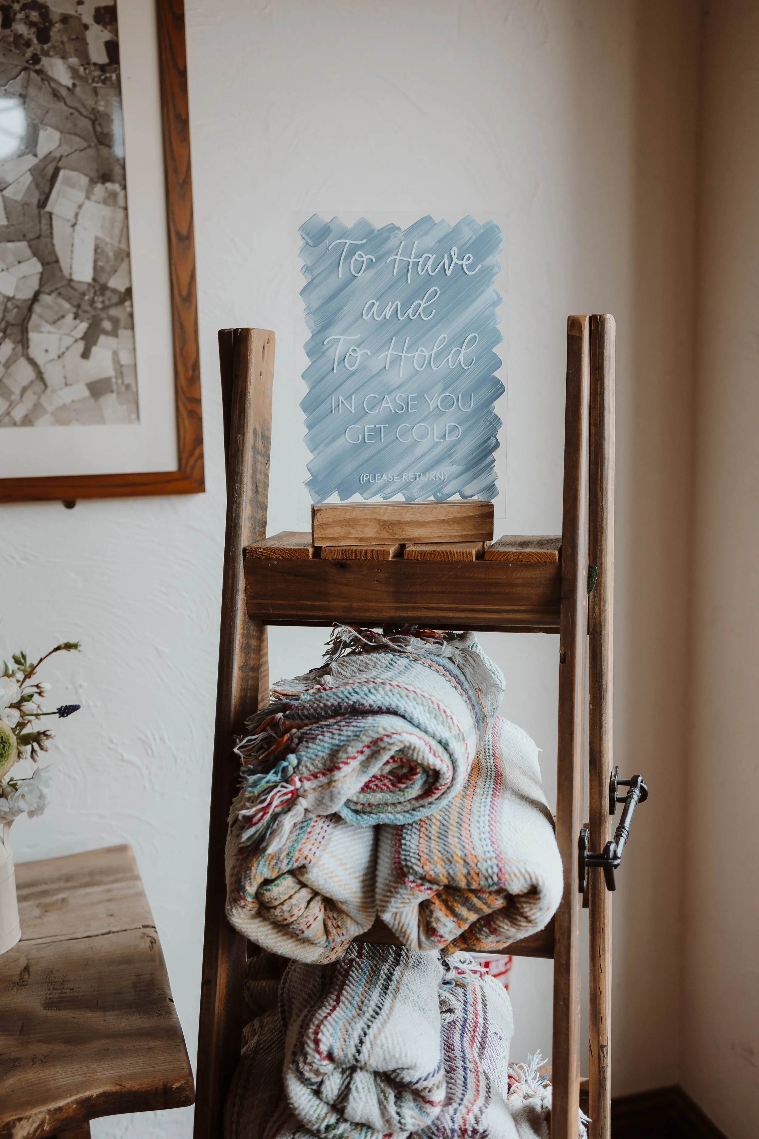 wedding blanket sign