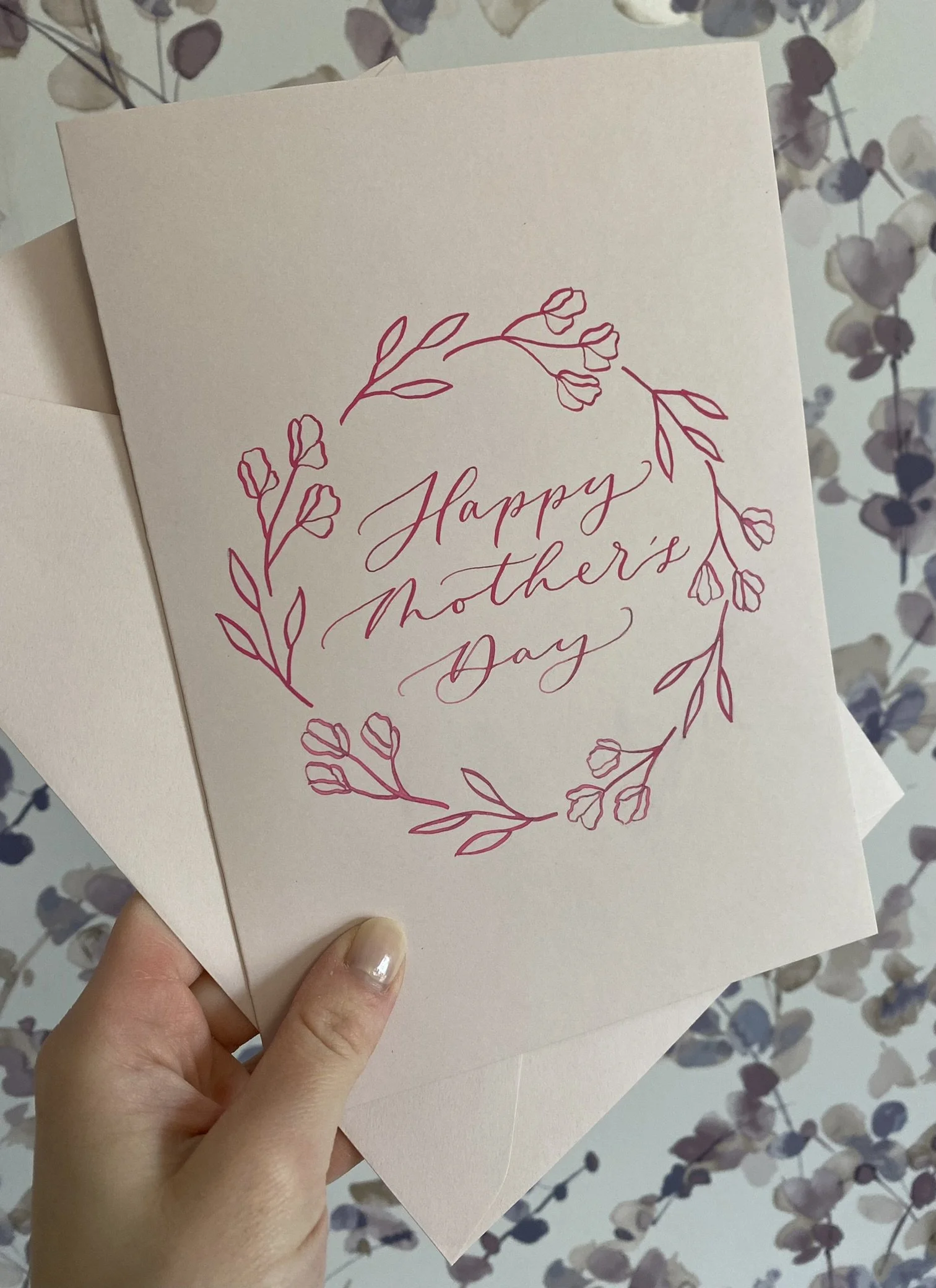 Happy Mother's Day Card written in calligraphy