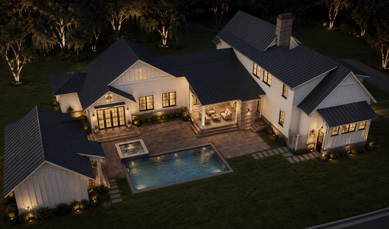 lat-34-oyster-point-custom-home-wilmington-nc-backyard-pool-aerial-twilight.png