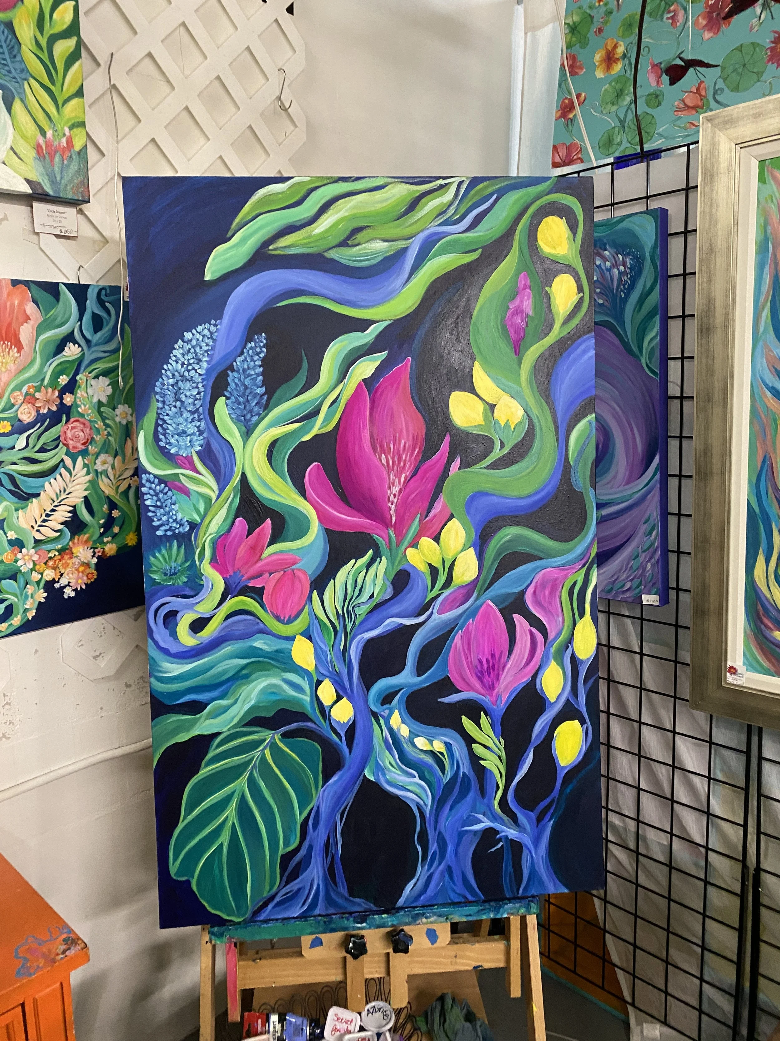 Deep Ocean Floral Acyrlic