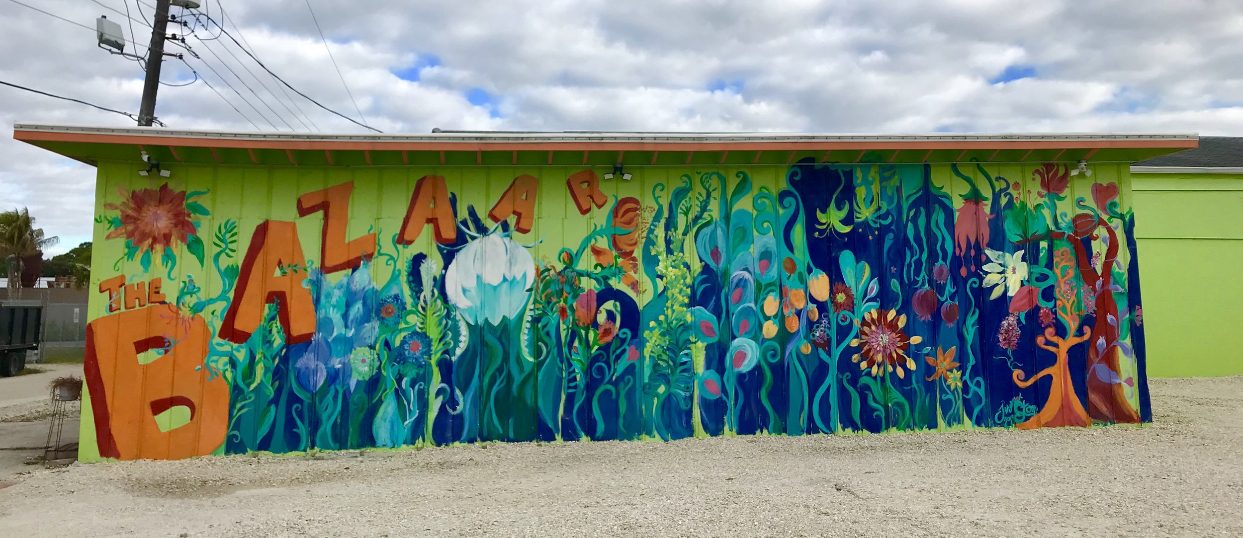 Bazaar on Apricot and Lime Mural