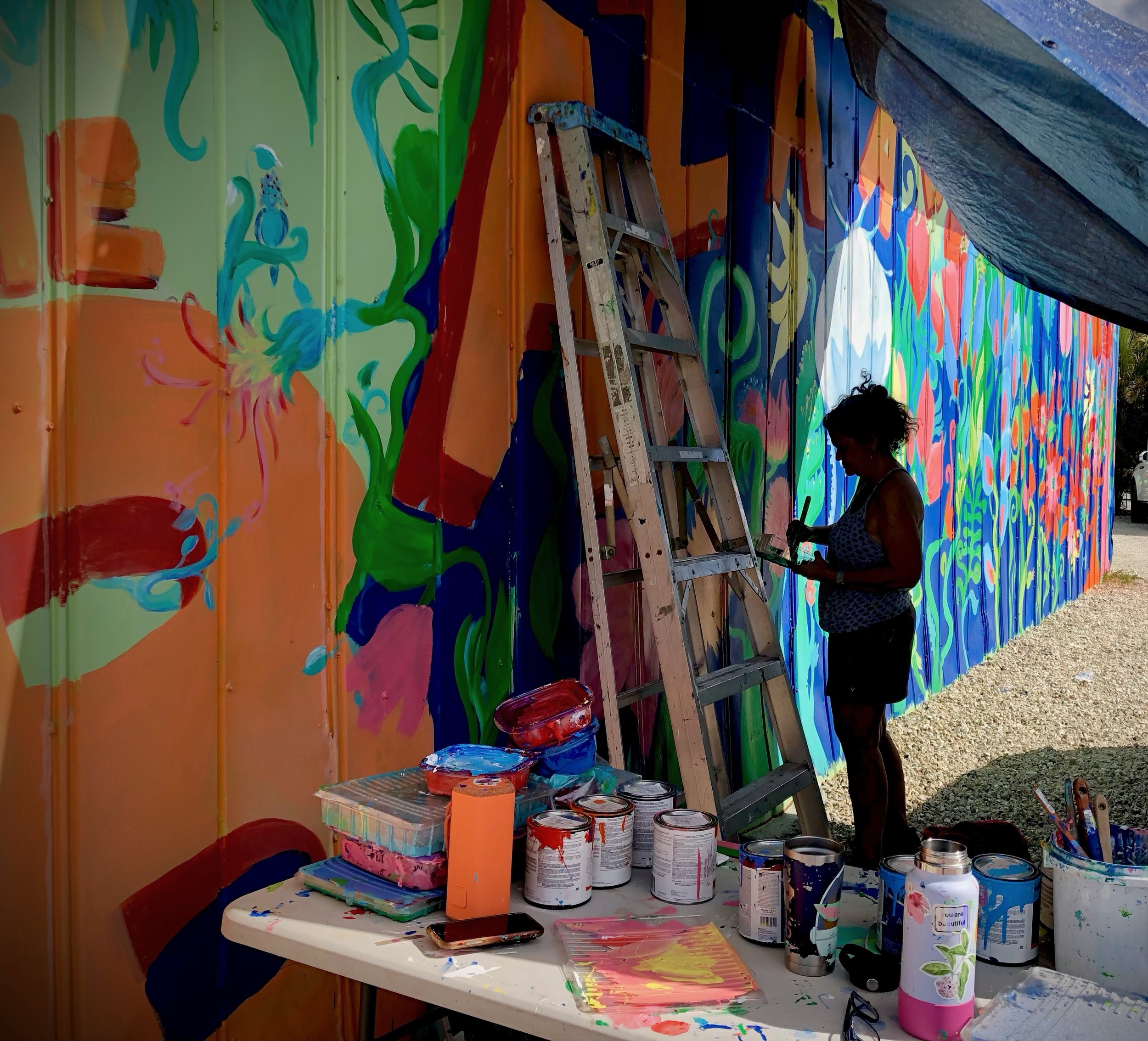 Gypsy Gardener Mural In Action