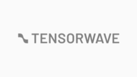 TensorFlow logo with text 'TENSORWAVE' in gray.