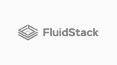 FluidStack logo in grayscale.