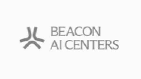 Logo of Beacon AI Centers with an abstract symbol and text.