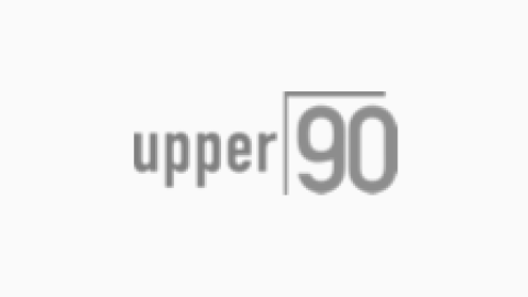 Graphic with the text 'upper 90' in a modern font, with the number 90 highlighted inside a gray box.