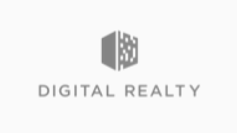 Logo of Digital Realty, featuring a stylized building icon and the company name.