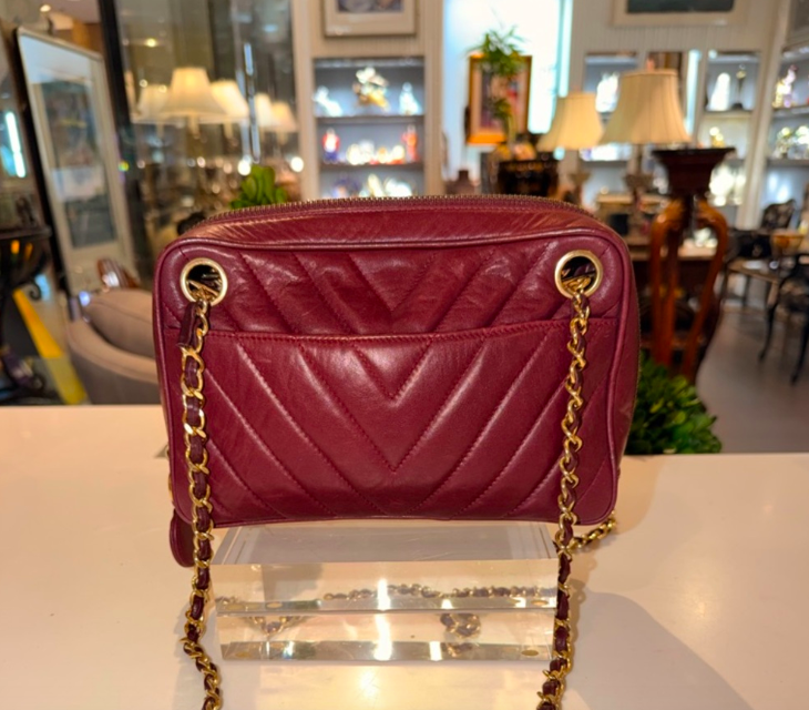 Burgundy Chanel Crossbody Bag