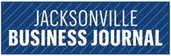 Jacksonville Business Journal logo with blue background and white text