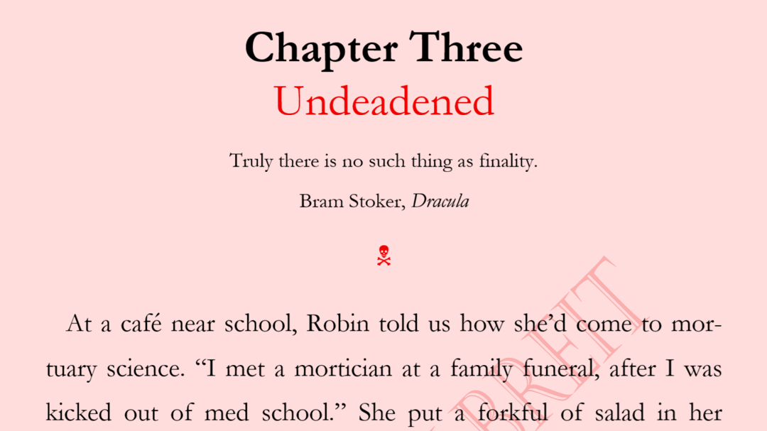 undertaken chapter three: undeadened