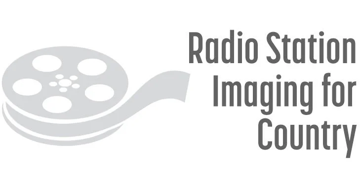 Logo with film reel and text 'Radio Station Imaging for Country voiceover demo'