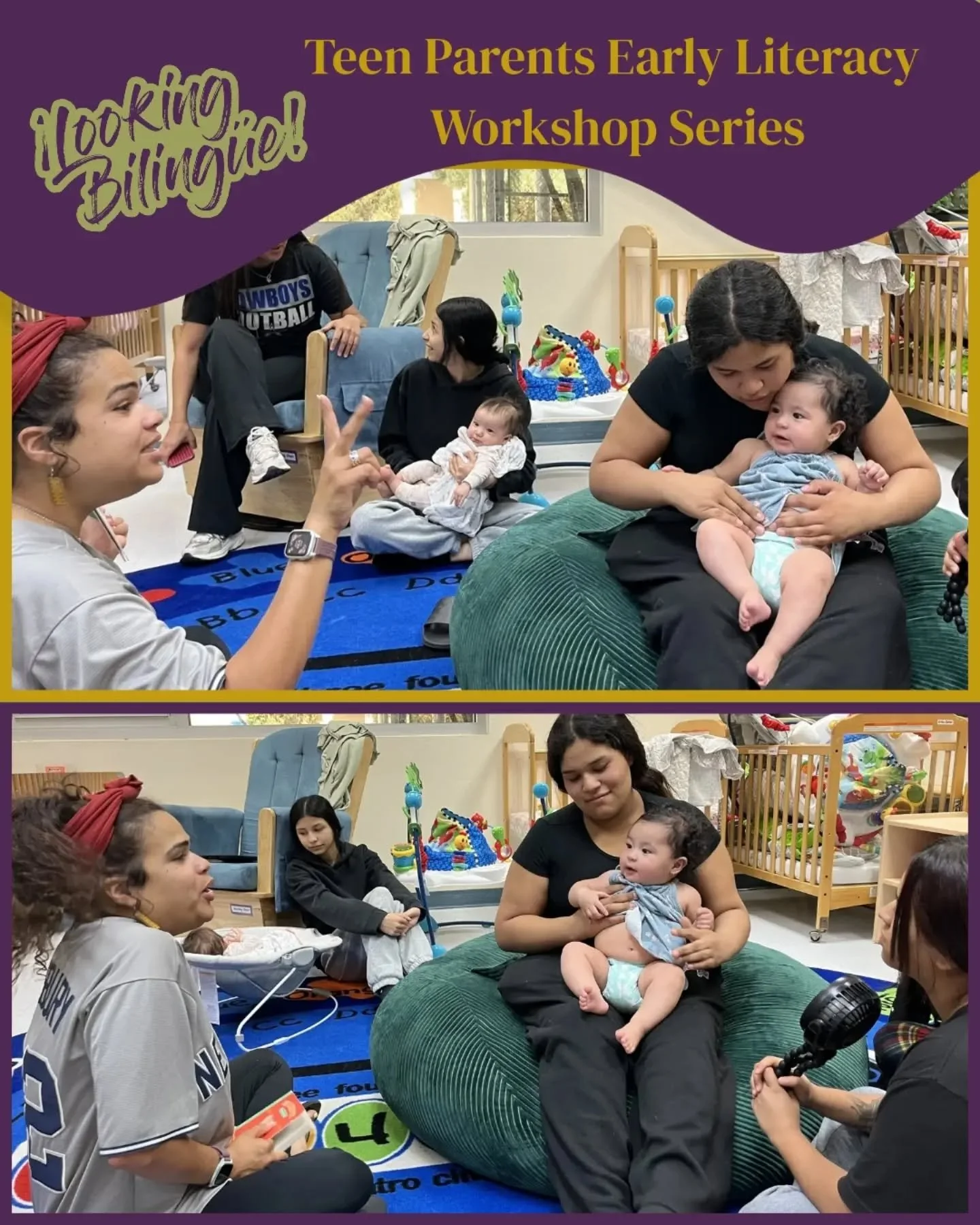 👩🏽&zwj;🍼Such a special experience getting to work with these amazing teens. 💛 I loved hearing little pieces of their stories: from memories of their own childhoods to now stepping into this new journey as parents, caregivers, and such important *