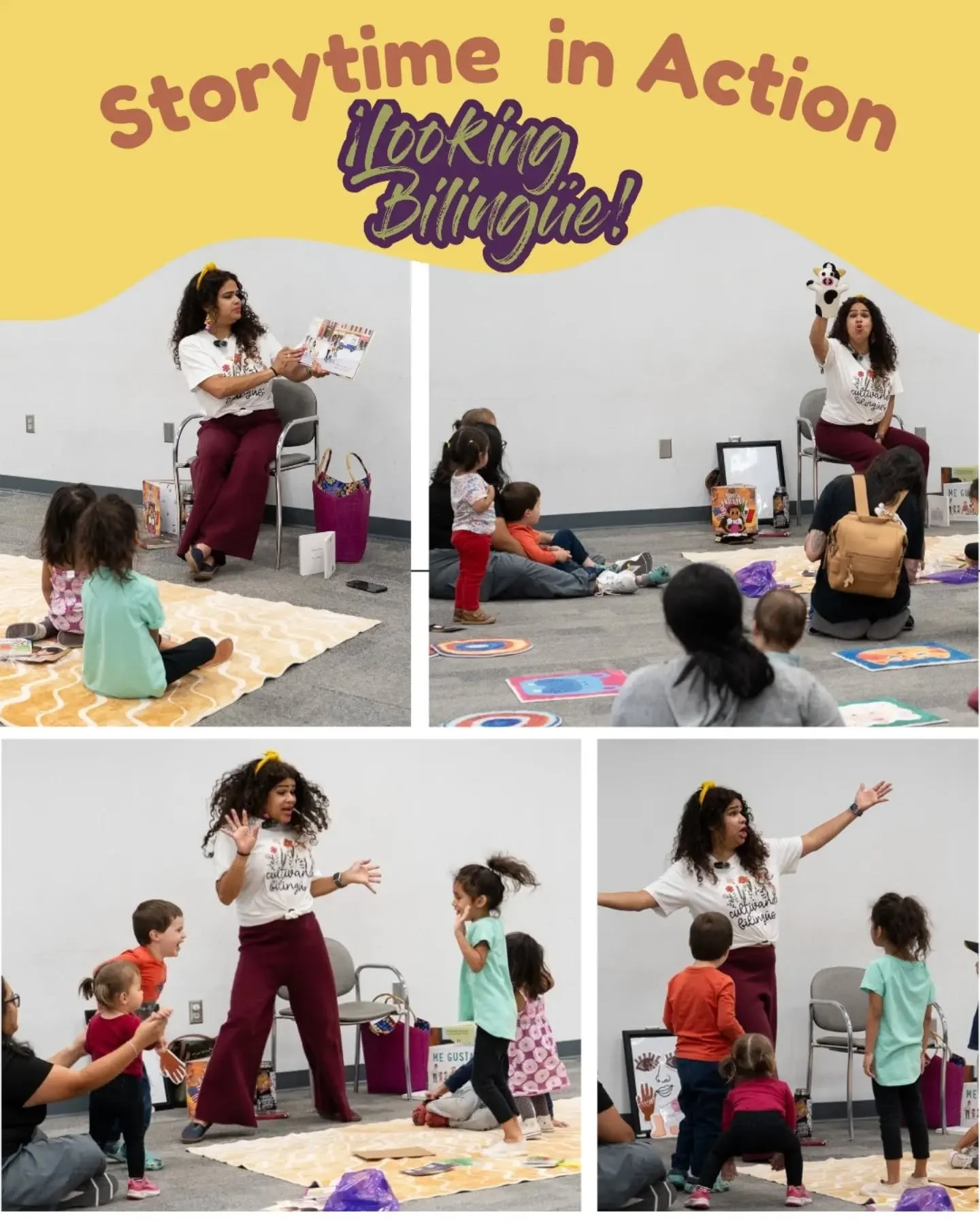Storytelling in motion ✨ More from our theatre and movement-based bilingual storytime for D&iacute;a de los Ni&ntilde;os at @lclibraries 📚💫

❗Now booking for Latino Heritage Month (September 15-October 15) &amp; Dia Del Los Muertos (November 1). DM